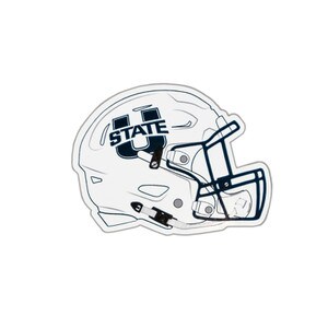 STICKER WHITE FOOTBALL HELMET SPIRIT MARK 2.5 IN